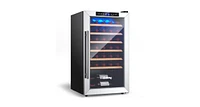 Slickblue 20 Inch Wine Refrigerator for 33 Bottles and Tempered Glass Door-Silver
