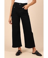 Petal and Pup Women's Georgette High Waisted Straight Leg Pants