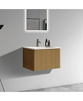 Etna 24" Striped Oak Vanity w/ White Sink