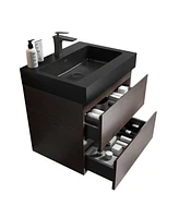 24" Rosewood Vanity w/ Sink & Storage