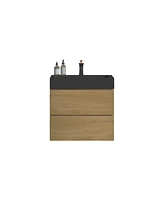 24" Natural Oak Vanity: Ample Storage, Silent Drawers