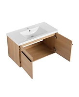 Streamdale Furniture 36" Oak Bathroom Vanity with Resin Countertop