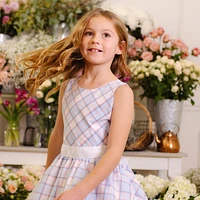 Hope & Henry Toddler Girls Sleeveless Special Occasion Party Dress with Cross Back Detail