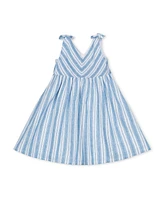 Hope & Henry Girls' Sleeveless Bow Shoulder Swing Dress