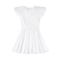 Hope & Henry Girls' Organic Cotton Short Flutter Sleeve Sweater Dress