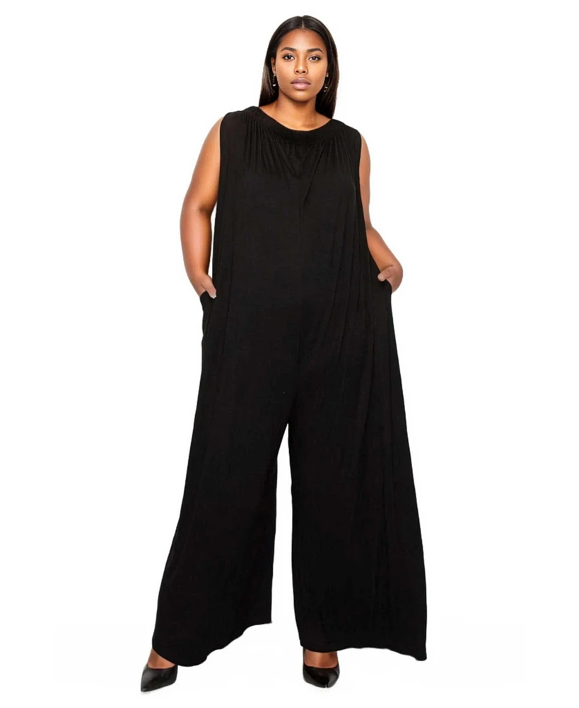 L I V D Plus Olson Wide Leg Pocket Jumpsuit