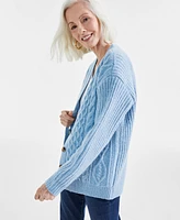 Style & Co Women's Cable-Knit Boyfriend Cardigan, Created for Macy's