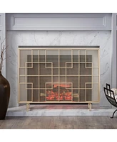 Streamdale Furniture Dorothy Modern Single Panel Iron Fireplace Screen