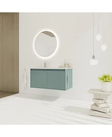 36" Floating Vanity with Drop-Shaped Resin Sink