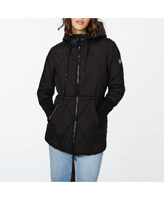 Bernardo Women's Knit Combo Anorak Puffer Jacket