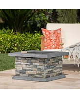 28" Square Fire Pit With Iron Shield