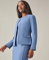 Kasper Petite Collarless Open-Front Blazer