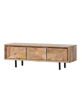 Streamdale Furniture Mango Wood Tv Stand With Iron Accents