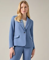 Kasper Women's One Button Notched Collar Blazer