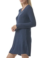 Tommy Hilfiger Women's Ribbed Long-Sleeve Sleepshirt
