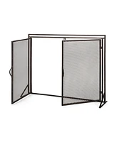 Streamdale Furniture Samantha Matte Black Iron Fireplace Screen