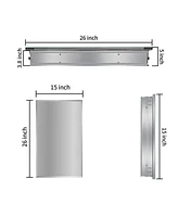 Streamdale Furniture 15x26" Medicine Cabinet with Mirror, Adjustable Shelves, Soft-Close Hinge, Invisible Handle, LeFT/Right Mount