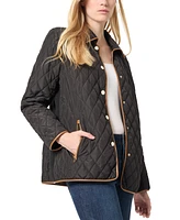 Jones New York Petite Quilted Snap-Front Long-Sleeve Jacket