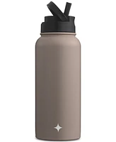 JoyJolt Stainless Steel Water Bottle with Flip Lid & Sport Straw Lid, 32-oz.
