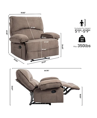 Simplie Fun Oversized Push-Back Recliner with Super Soft Fleece