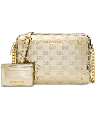 Michael Kors Jet Set Large East West Crossbody With Card Holder Gift Box