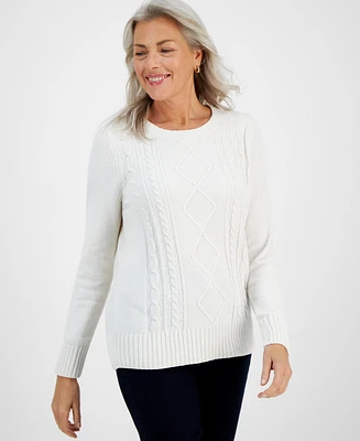 Style & Co Petite Chenille Cable-Knit Sweater, Created for Macy's