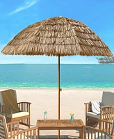 8' Thatch Tiki Umbrella, Hawaiian Hula Beach Umbrella