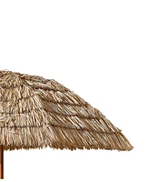 Streamdale Furniture 8' Thatch Tiki Umbrella, Hawaiian Hula Beach Umbrella