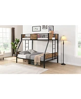 Streamdale Furniture Twin Over Full Metal Bunk Bed with Storage