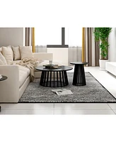 Streamdale Furniture 2-Piece Round Coffee Table Set with Grille Design