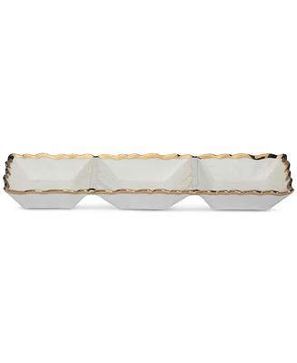 Certified International Regency 3-Section Porcelain Tray