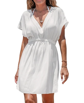 Cupshe Women's Elastic Short Sleeve Cover Up