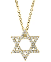 Effy Diamond Star of David 18" Pendant Necklace (1/4 ct. t.w.) in 14k Gold