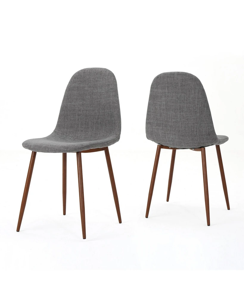 Simplie Fun Modern Fabric & Metal Dining Chair With Wood Finish