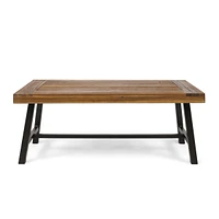 Carlisle Modern Industrial Acacia Wood Coffee Table