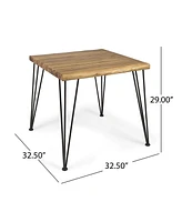 Zion Industrial Acacia Wood & Metal Dining Table