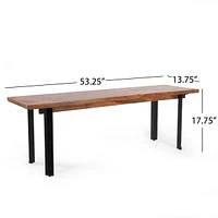 Modern Industrial Dining Bench: Black + Country Brown