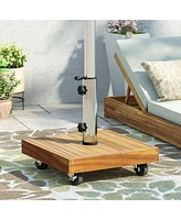 Streamdale Furniture Acacia Wood Umbrella Base With Concrete Core