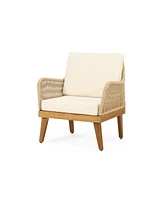 Streamdale Furniture Annisa Acacia Wood Rope Weave Club Chair