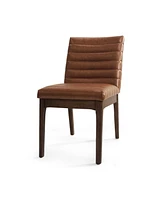Streamdale Furniture Mid-Century Modern Dining Chair Set With Channel Stitching And Splayed Legs
