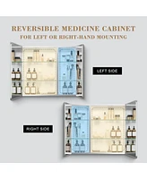 Streamdale Furniture 30x26" Medicine Cabinet with Mirror, Recessed or Wall Mount, Ample Storage