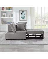 4-in-1 Convertible Sofa Bed with Sturdy Wood Frame