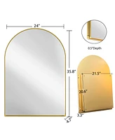 Streamdale Furniture 24x36" Recessed Gold Metal Medicine Cabinet with Mirror