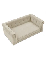 Elevated Dog Sofa Bed for Medium and Large Dogs, Beige