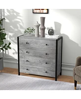 Slickblue 4-Drawer Dresser Modern Wooden Chest of Drawers for Bedroom Living Room