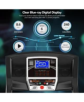 Slickblue 2.25 Hp Folding Electric Motorized Power Treadmill Machine with Lcd Display