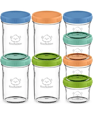 KeaBabies 8pk Prep Baby Food Storage Containers, Leak-Proof, Bpa Free Glass Jars for Feeding