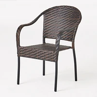Stackable Pe Wicker Armchair For Outdoor Comfort