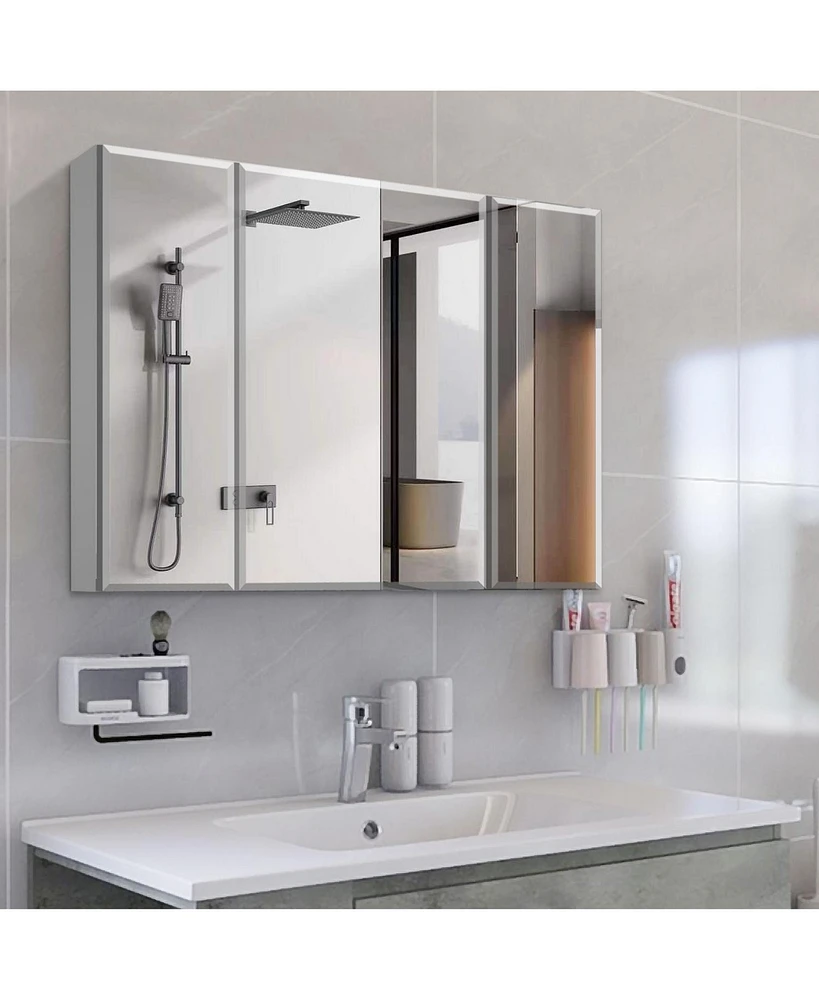 Simplie Fun 36x26" Aluminum Bathroom Cabinet: Recessed or Surface Mount