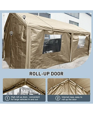 Simplie Fun 10x20 Portable Carport: Versatile Shelter for Vehicles, Storage, and Outdoor Events